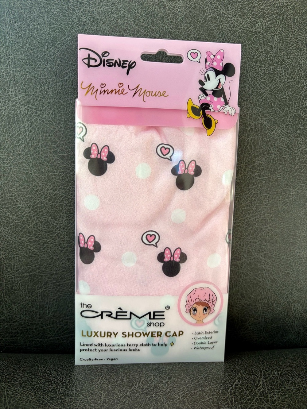 Disney Minnie Mouse Pink Polka Dot Luxury Shower Cap